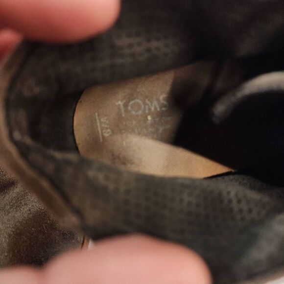 Toms Size 9 Lunata Tarmac Gray Suede Lace-Up Distressed High Heel Boots shoes Wo - Picture 9 of 12